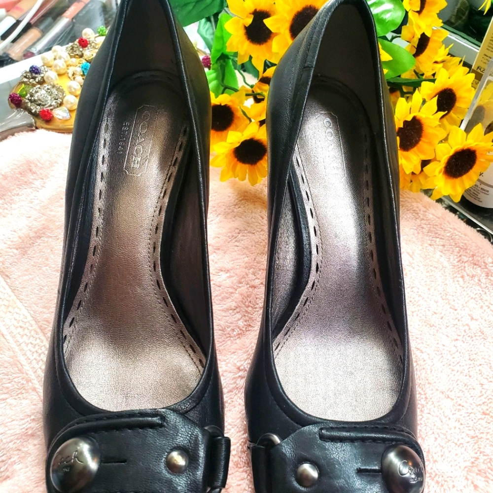 Coach heels Darlina color Black Leather - Picture 2 of 13